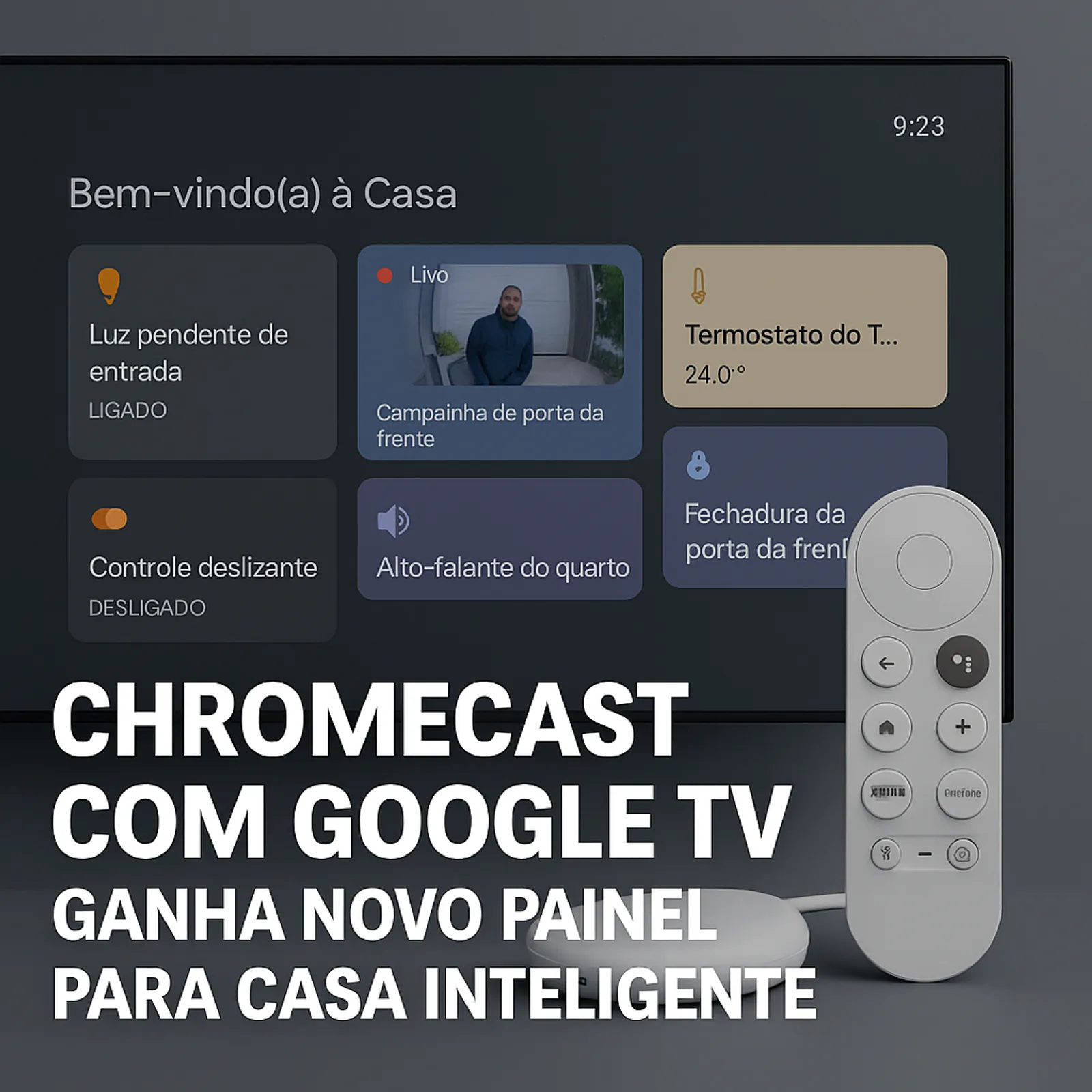 Cover for Chromecast com Google TV ganha novo painel para casa inteligente
